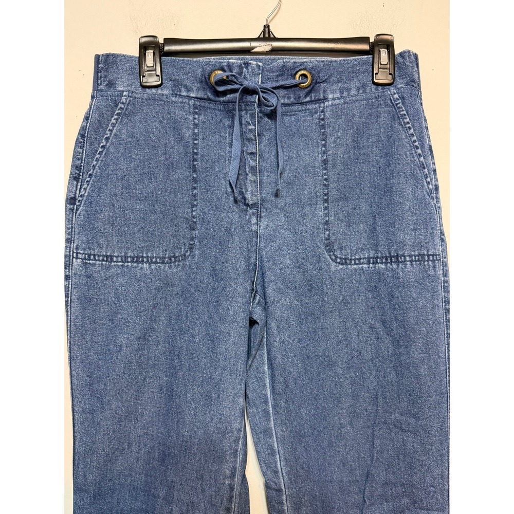 Orvis Coastal Grandma Drawstring Denim Pants Women Size 4 Cabincore Gorpcore - Picture 4 of 7